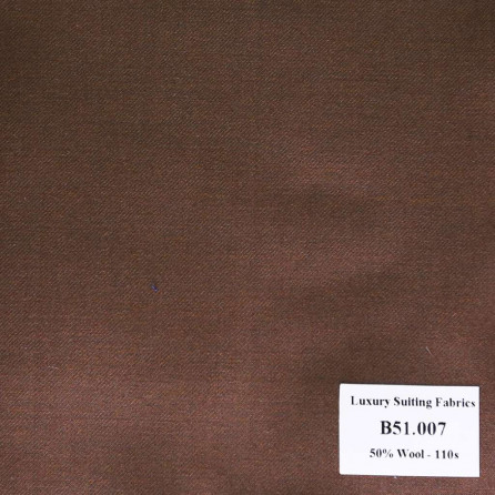 B51.007 Kevinlli V2 - Vải Suit 50% Wool - Nâu Trơn